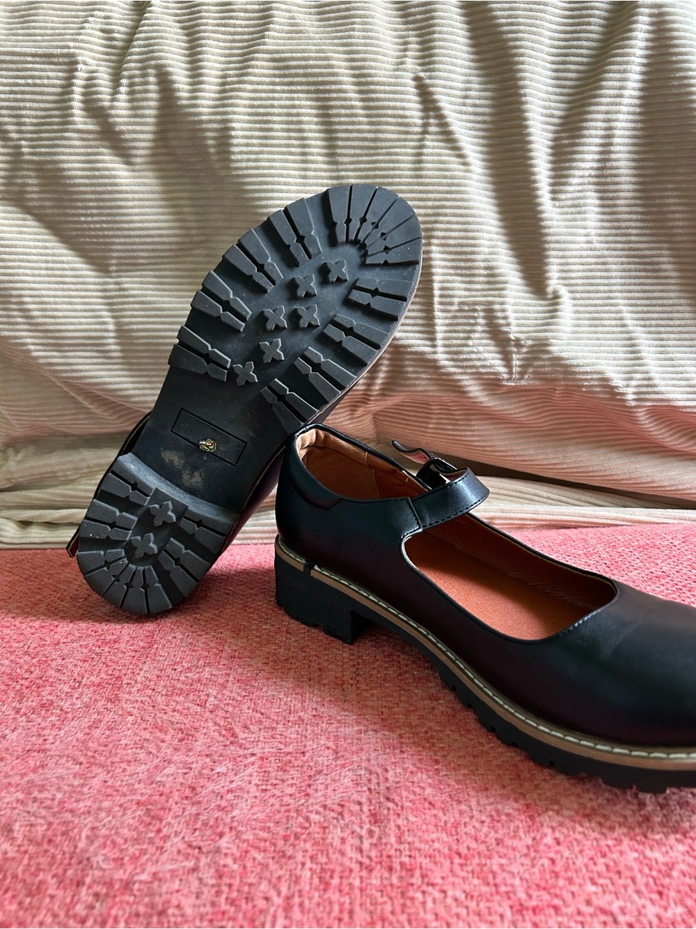 Women’s Black Mary Jane Chunky Heel Shoes - Picture 3 of 3